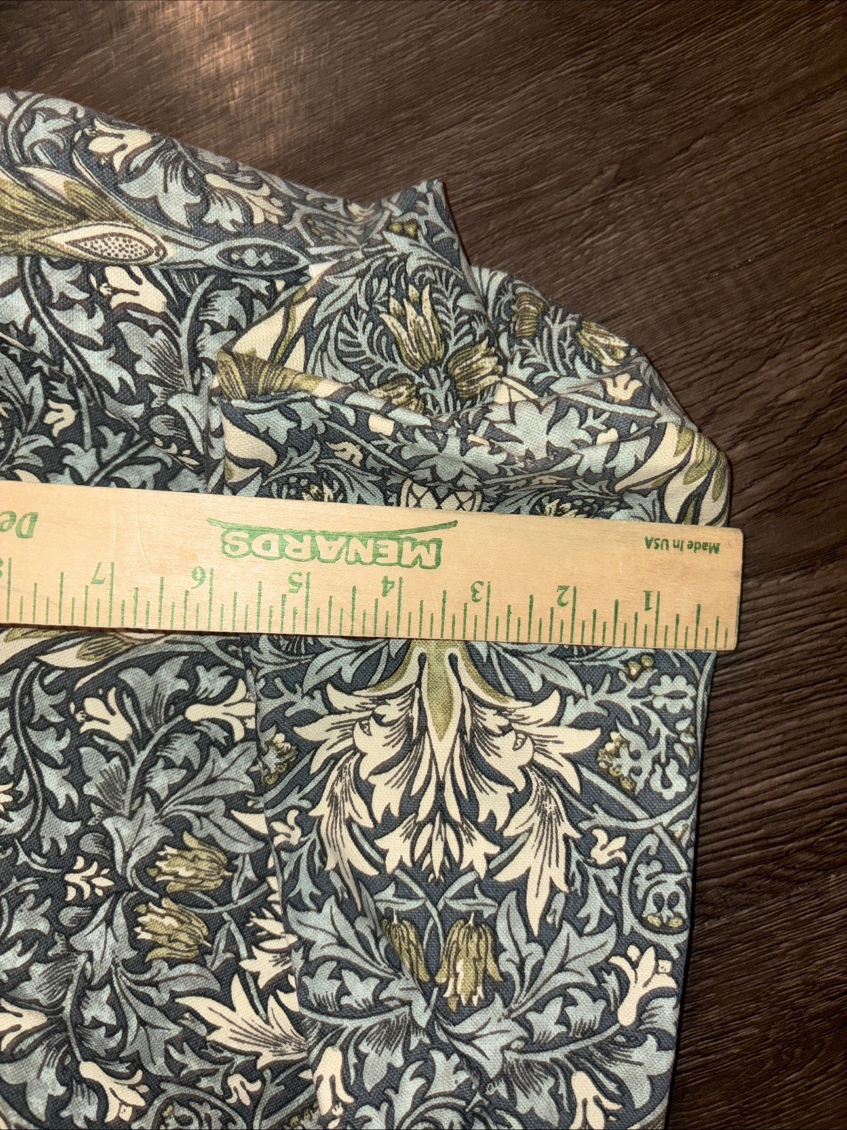 New MORRIS & Co. 100% COTTON CANVAS Blue FLORAL TOTE BAG 16”L 15”H 6”W Sturdy