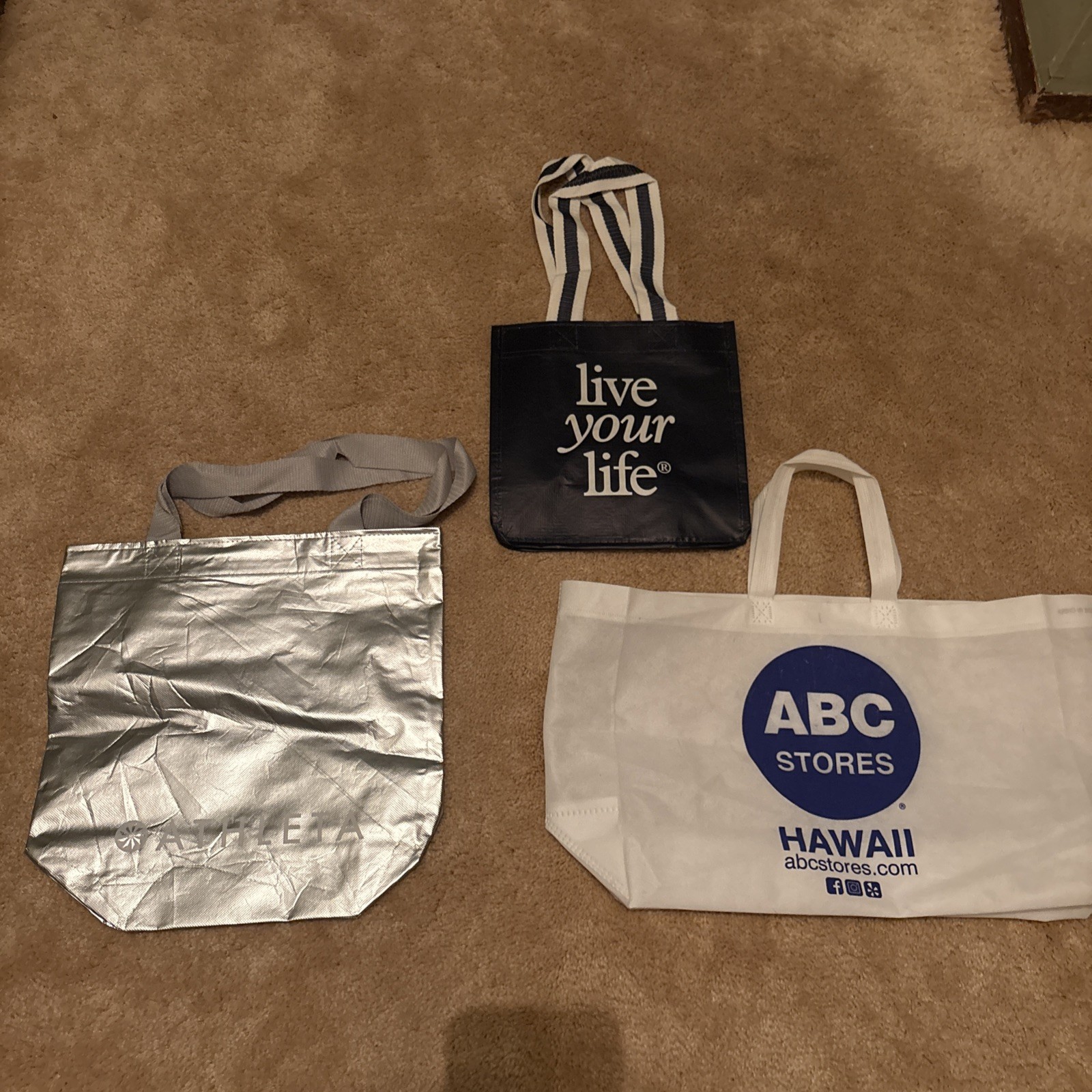 Lot Of Reusable Shoppings Bags, ABC stores, Athleta, American Eagle