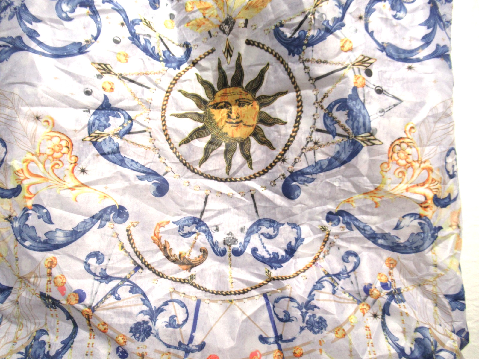 Johnny Was California Blue Celestial Sun Multicolor Nylon Shopping Tote Bag