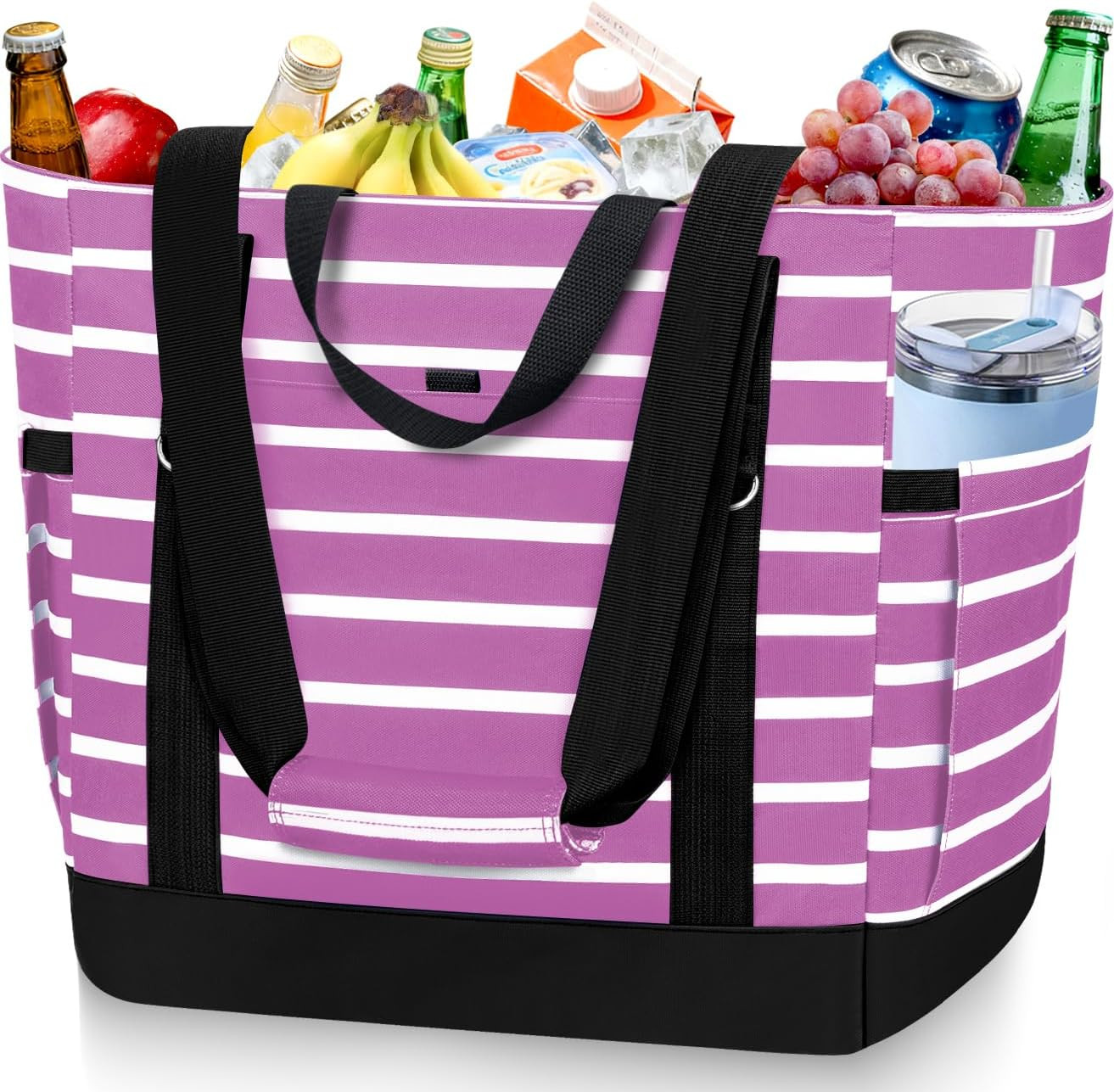 Soft Cooler Bag Insulated for Travel,Large Insulated Grocery Bags with Zippered