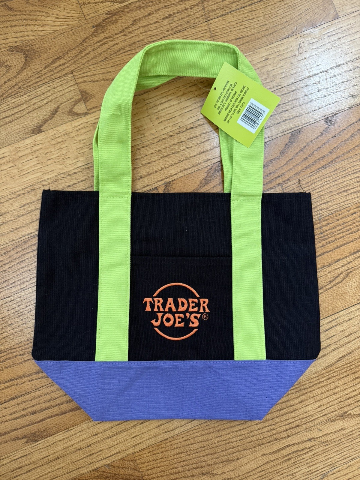 Trader Joe’s 2024 Halloween Mini Tote: Black Purple Green Multicolor NWT