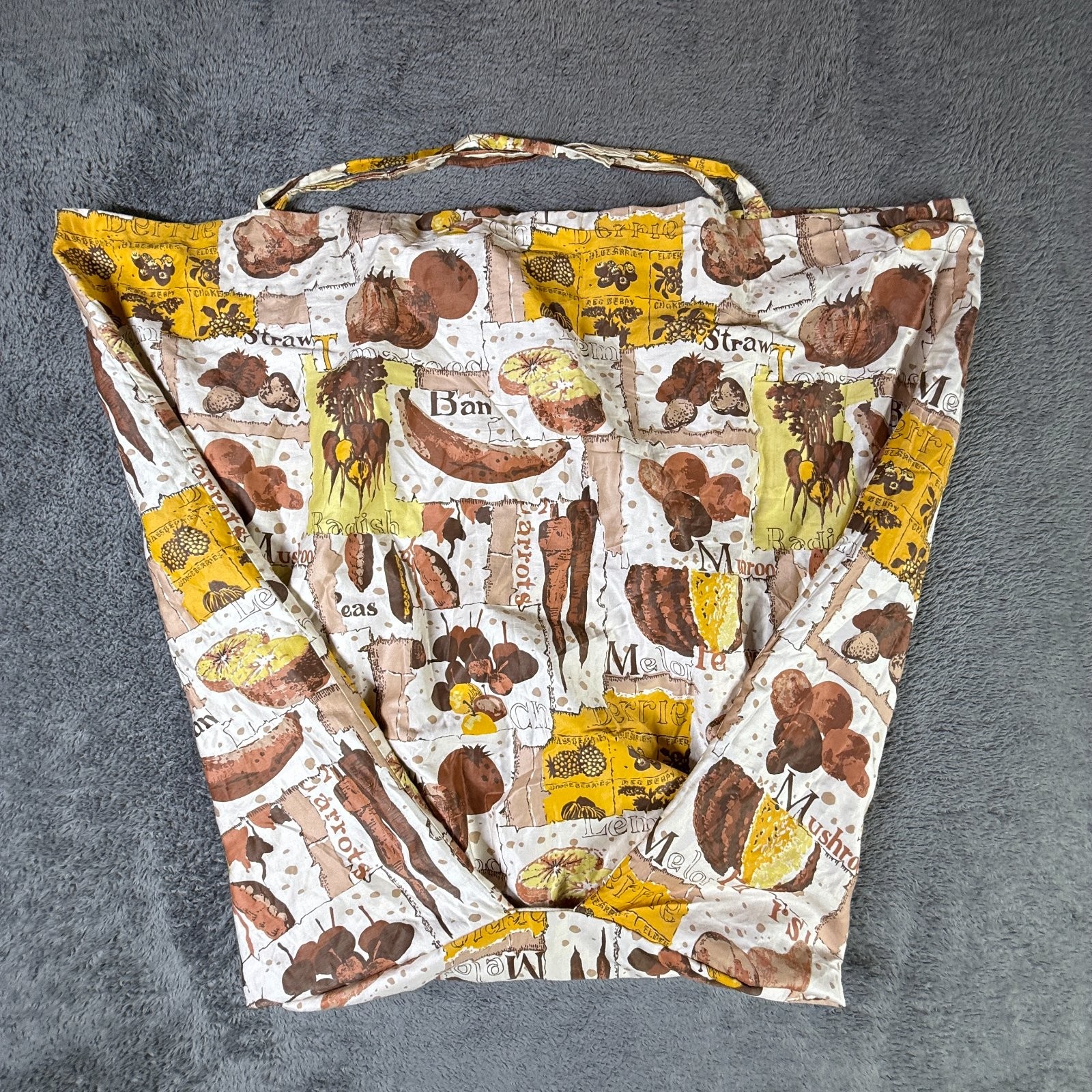 Large Vegetable Print Farmers Market Shopping Tote Bag Handmade 31×24 Grocery