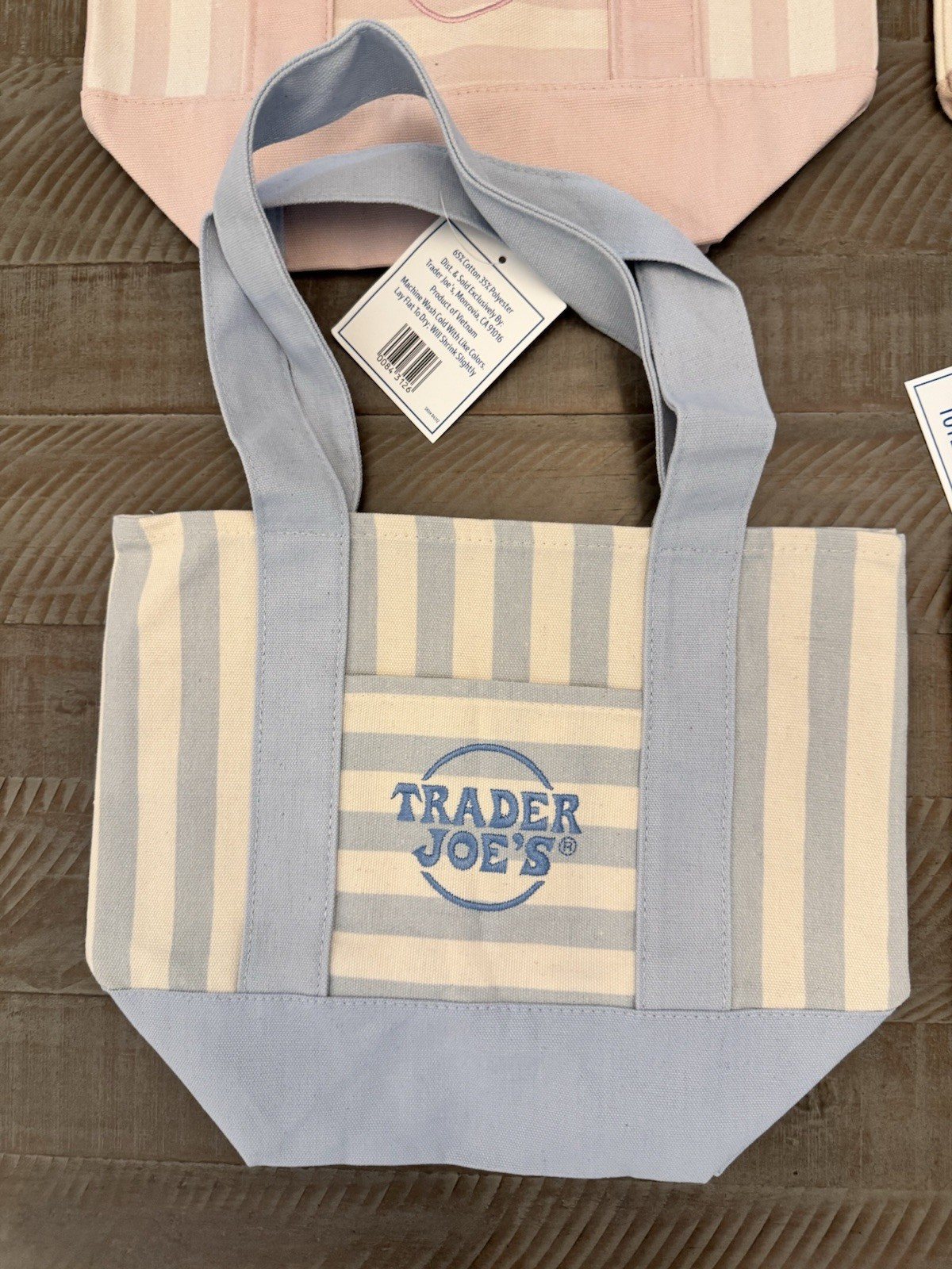 Trader Joe’s Striped Mini Canvas Reusable Tote Bags Set of 4