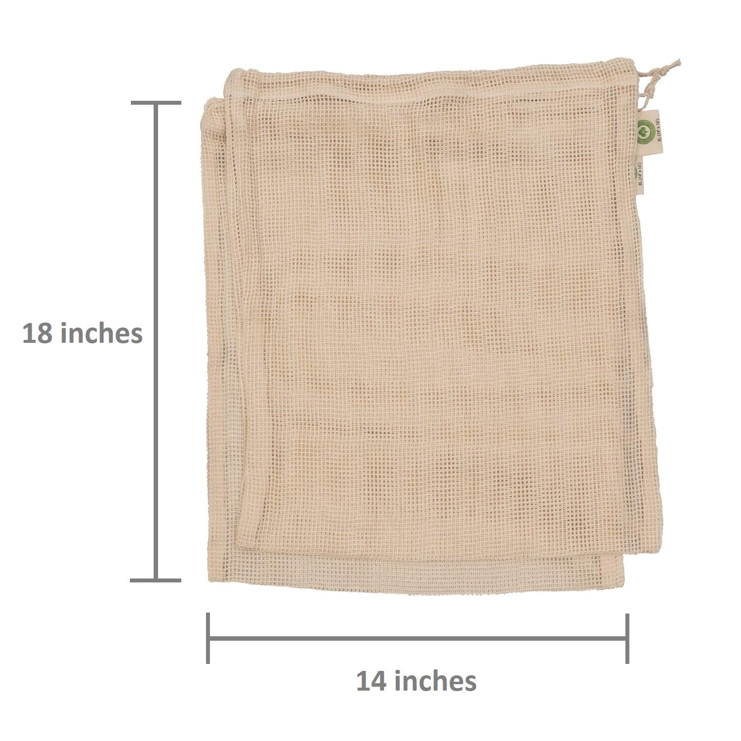 Mesh Grocery Bags – 3 X-Large (14 in x 18 in), 3 Large (12 x 15 White
