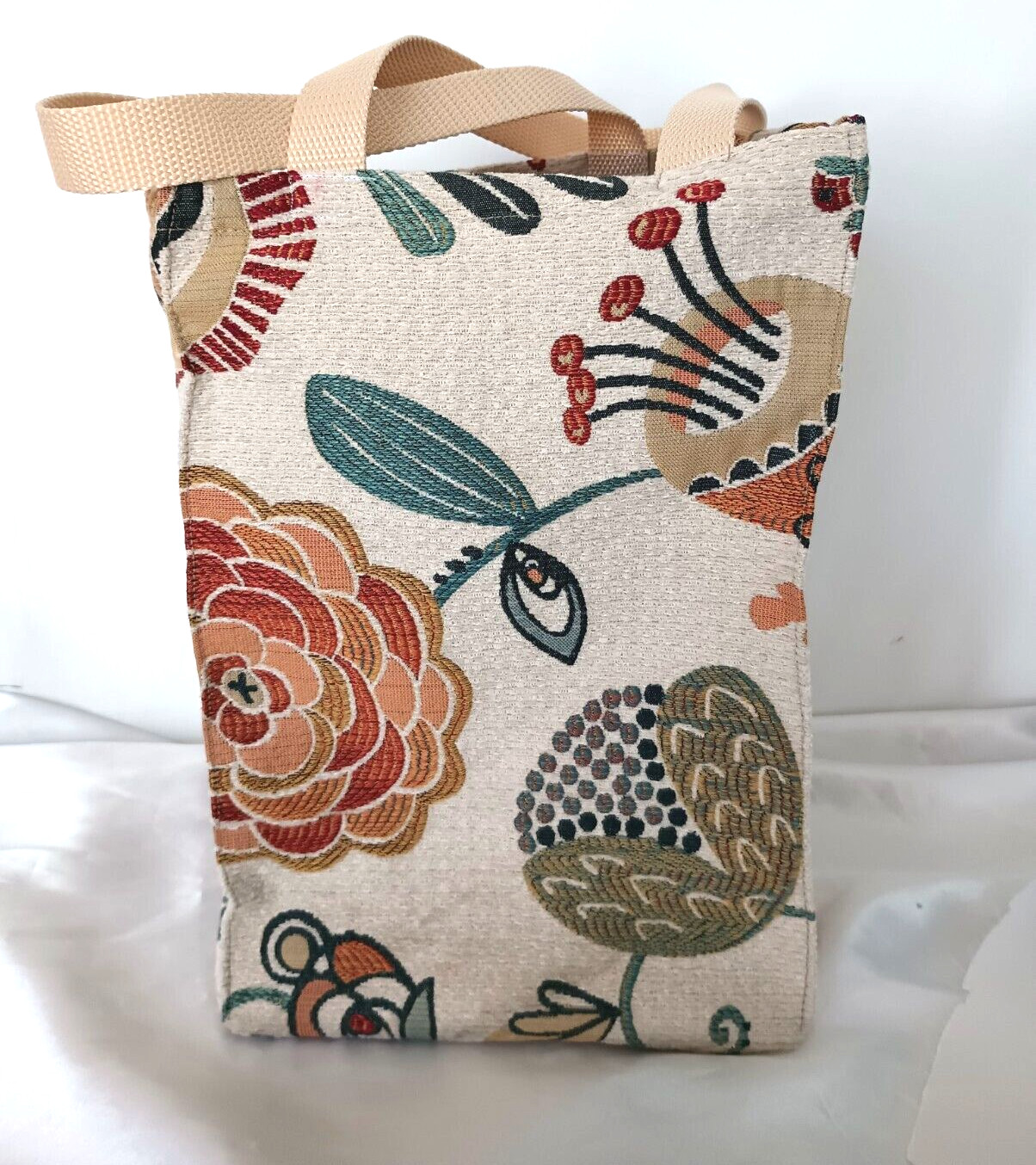 New Custom Reusable Shopping/ Tote Bag Washable Cloth Floral Unlined 12″ x 15″