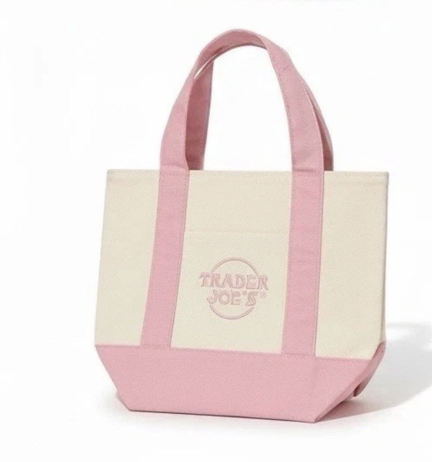 Trader Joe’s Mini PINK Canvas Tote Bag NWT Spring launch AUTHENTIC w/ tag