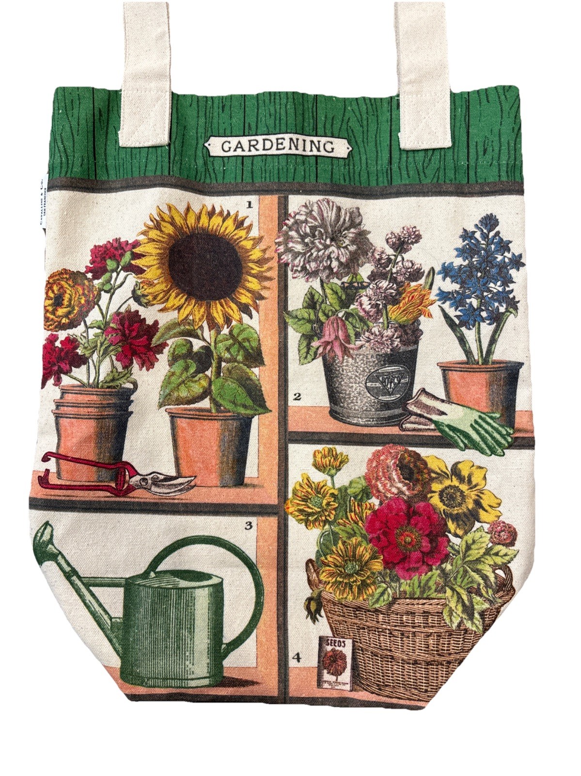 Cavallini & Co. SF Gardening Heavyweight 100% Cotton Canvas Tote/ Bag NWT