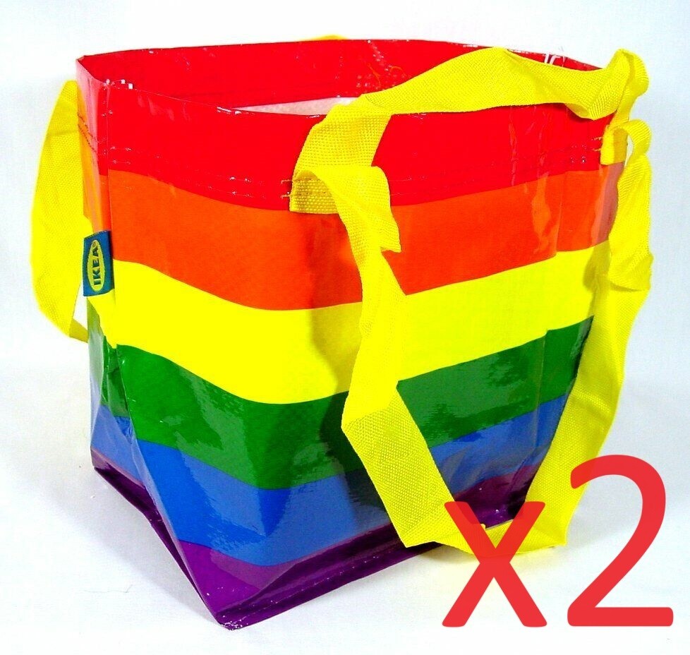 Ikea Storstomma 2x Rainbow Bags SMALL Shopping Storage Gay Pride LGBT LGBTQ