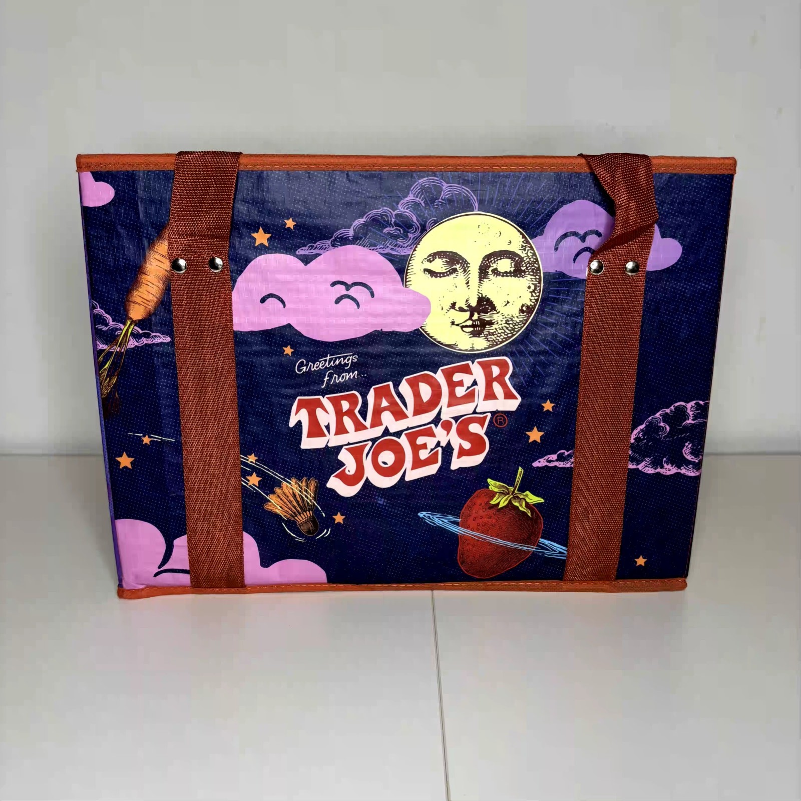 LOT 4x — Trader Joe’s Stand-Up Collapsable Grocery Tote Bag Box Car Storage NWT!