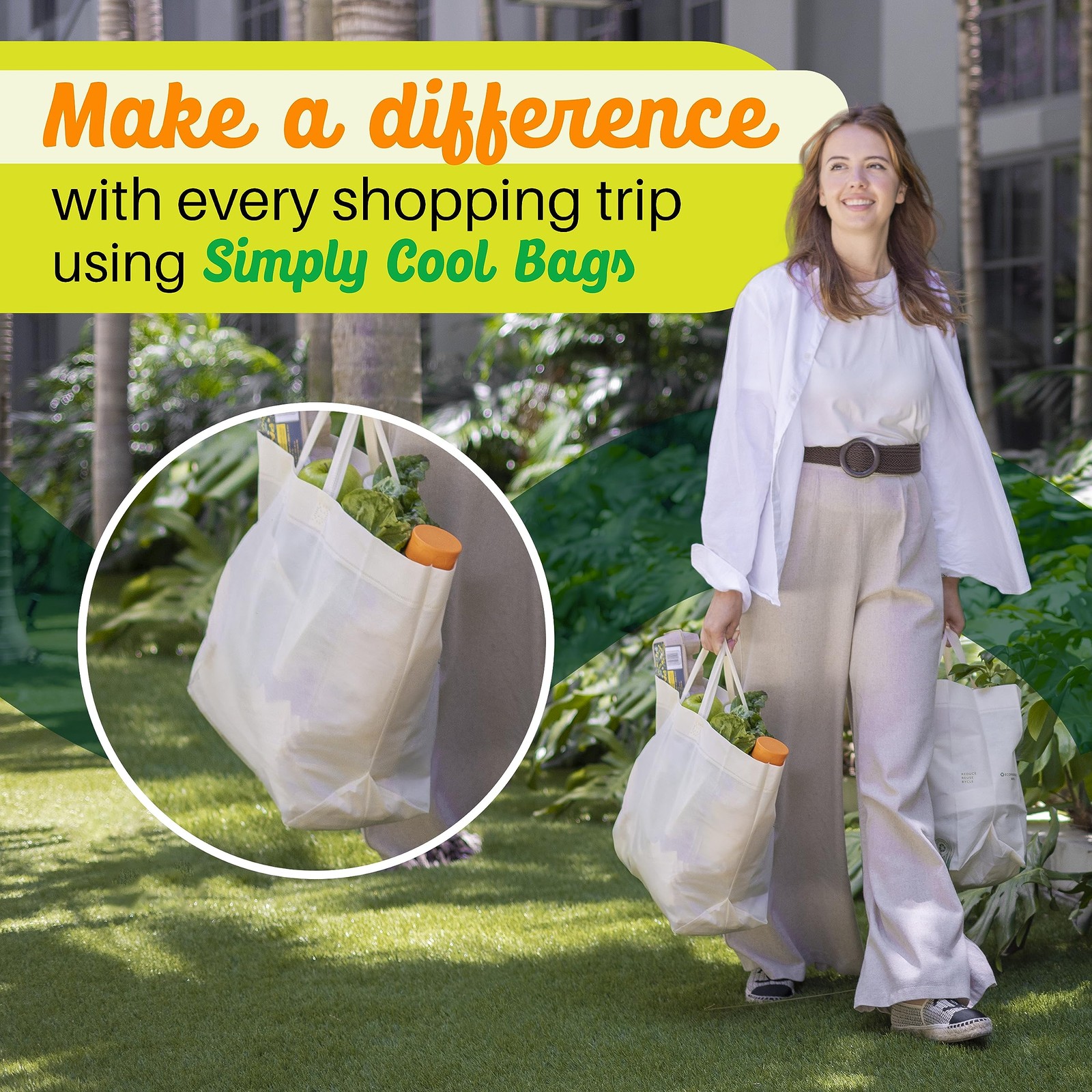 Simply Cool 200 Pack Reusable Eco-Friendly Large Grocery Shopping Bags 14.5″x…