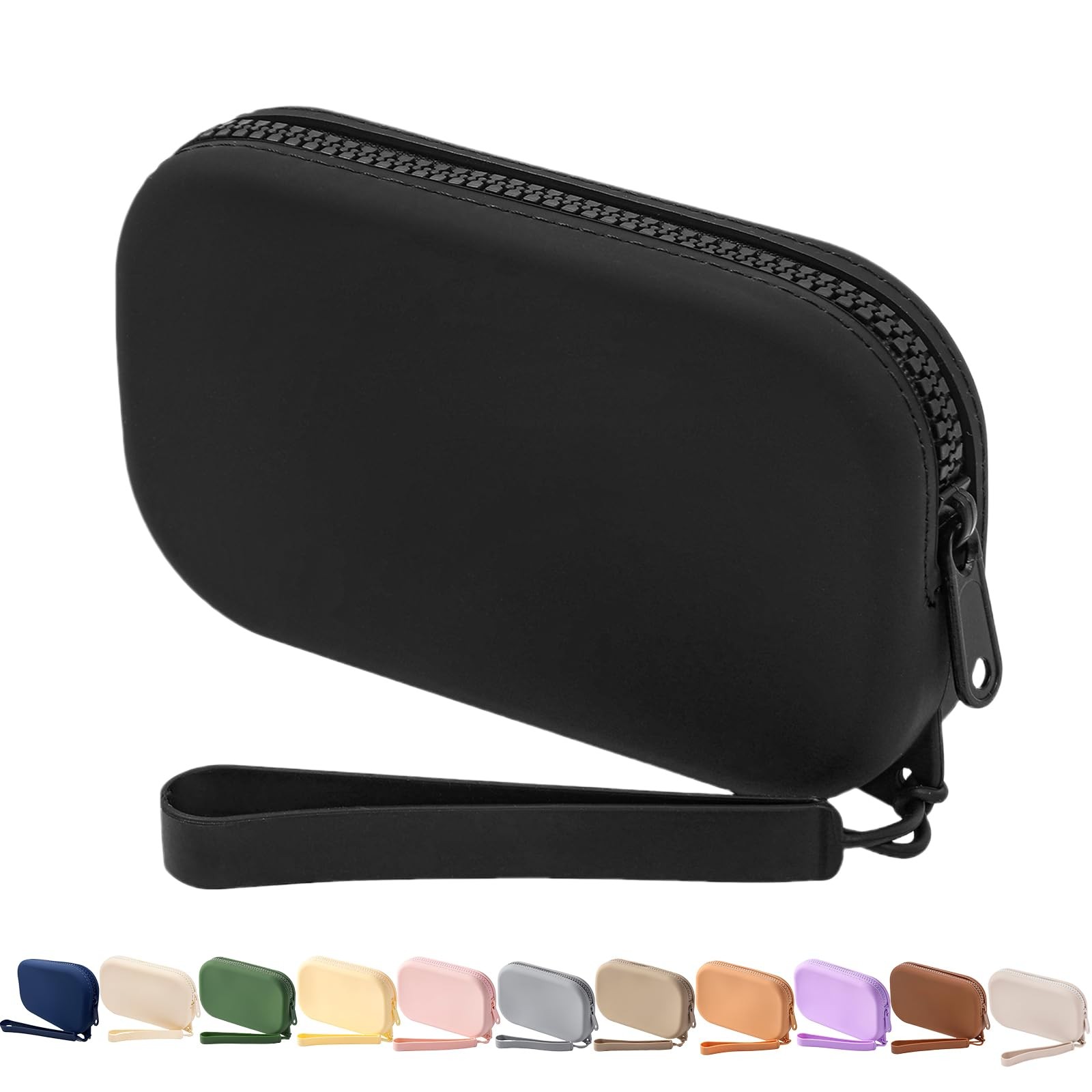 WHHJM Small Silicone Multifunctional Essential Bag Portable Travel Black