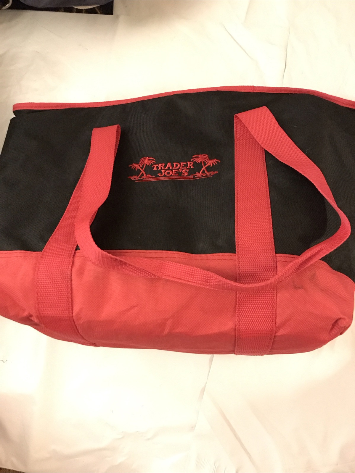 TRADER JOE’S XL Red & Black INSULATED Cooler Tote Bag