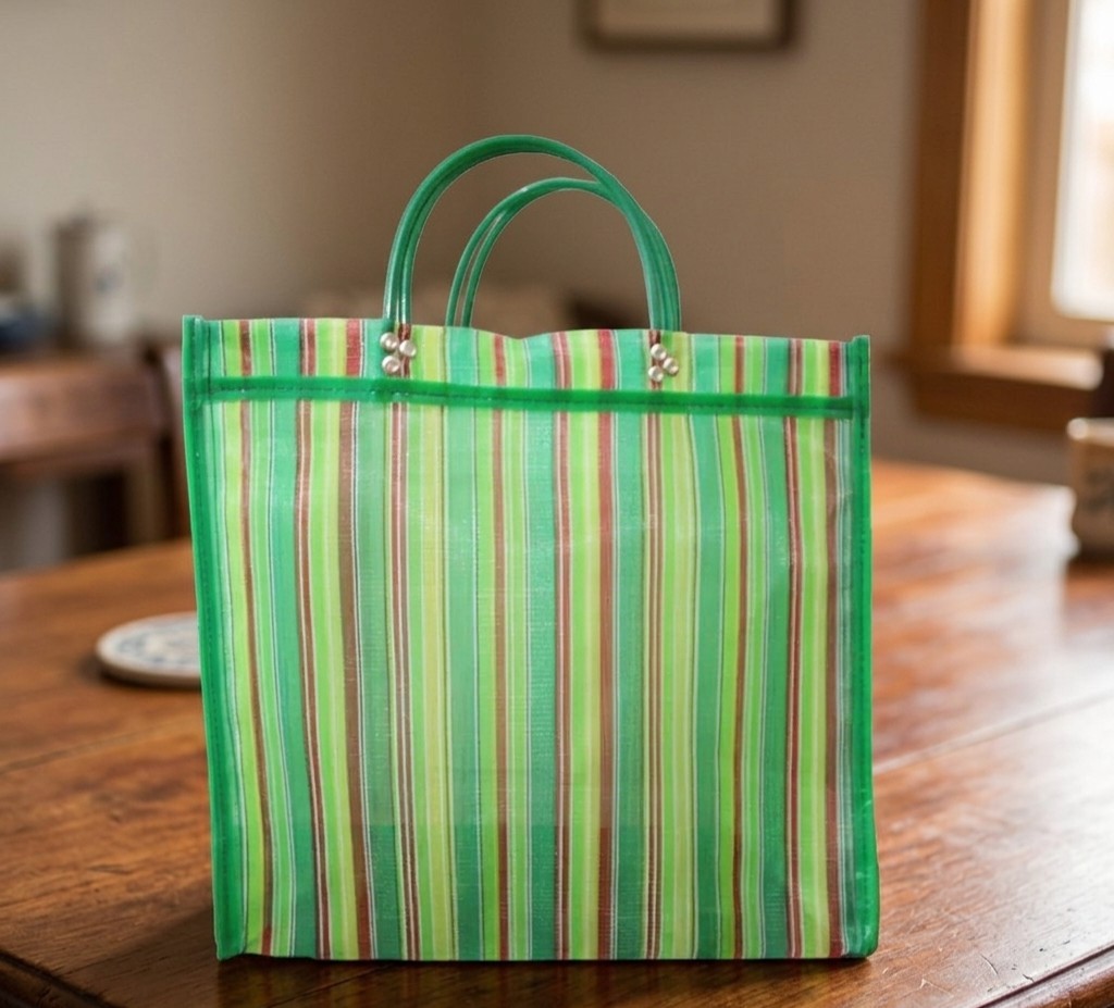 Reusable “Mandado” tote food Shopping Bag Green Multicolor Whoole