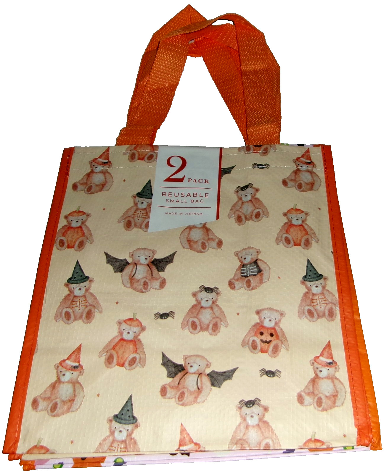 HALLOWEEN Reusable Tote Bags ~ 10″X11″X6″ ~HALLOWEEN CANDY & ICONS/TEDDYBEARS