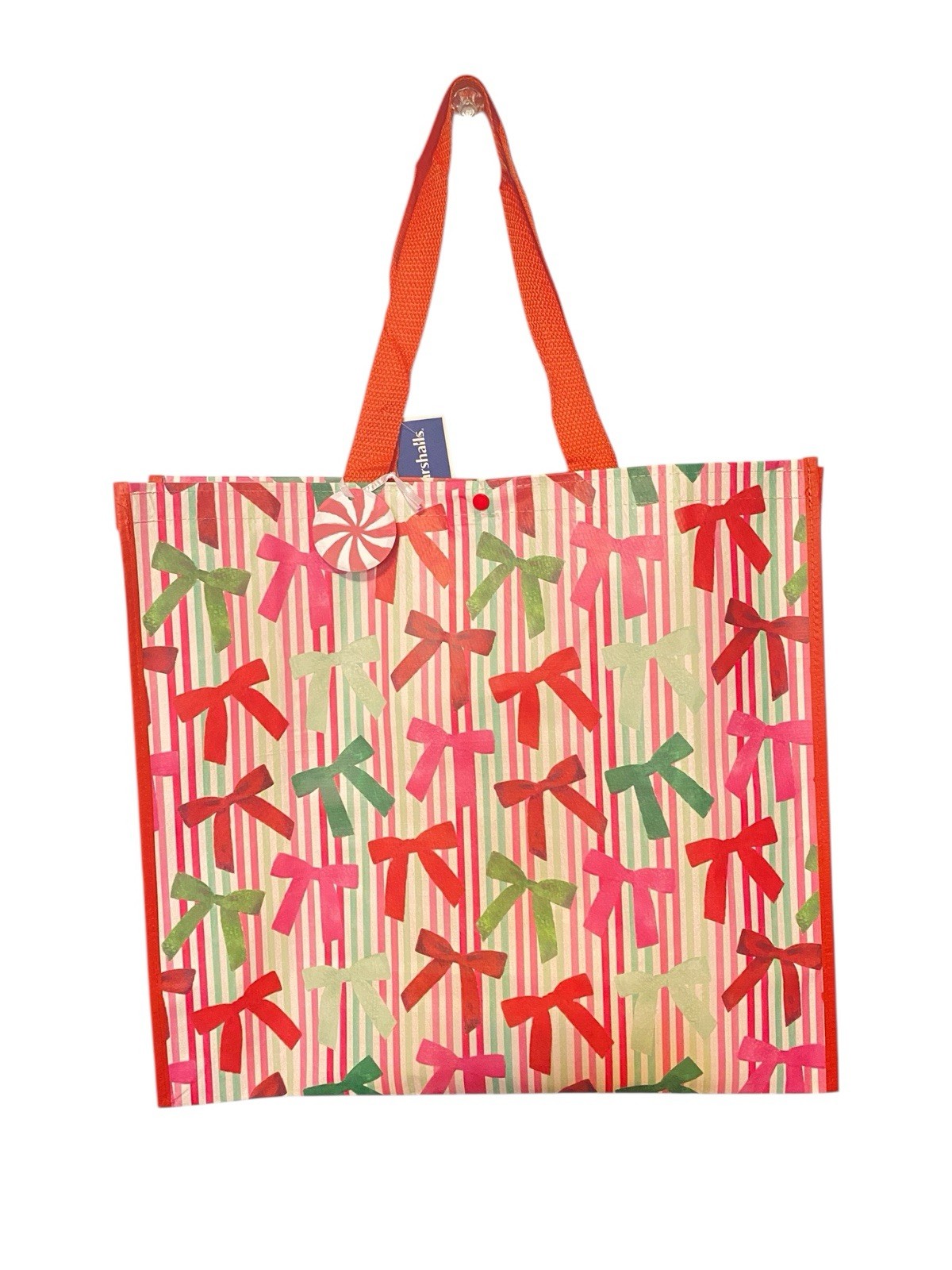 Marshalls Christmas Bows Large Reusable Shopping Tote Bag Eco-Friendly