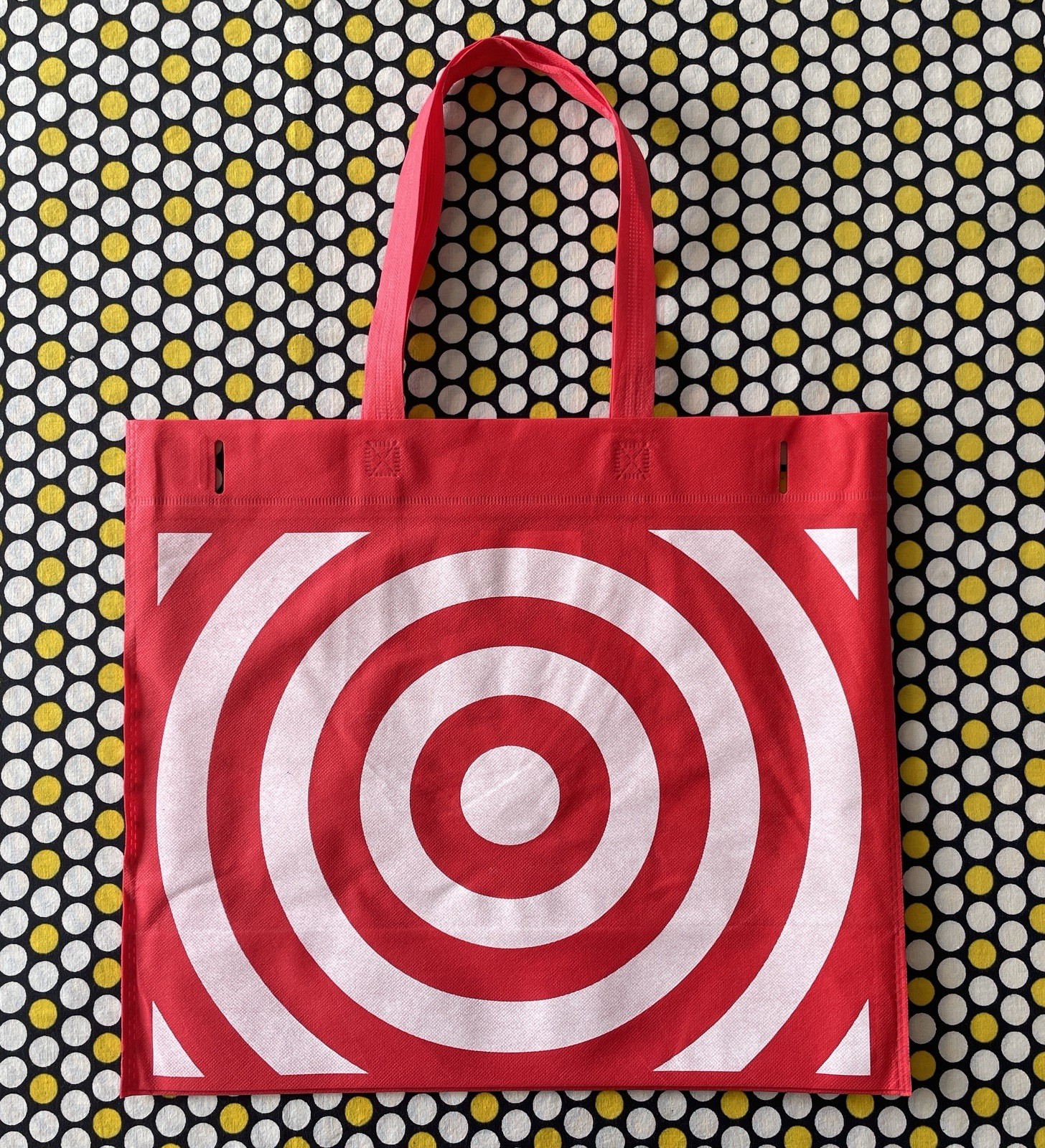 Target Red & White Lightweight Reusable Fabric Shopping Tote Bag (15″ X 17”)