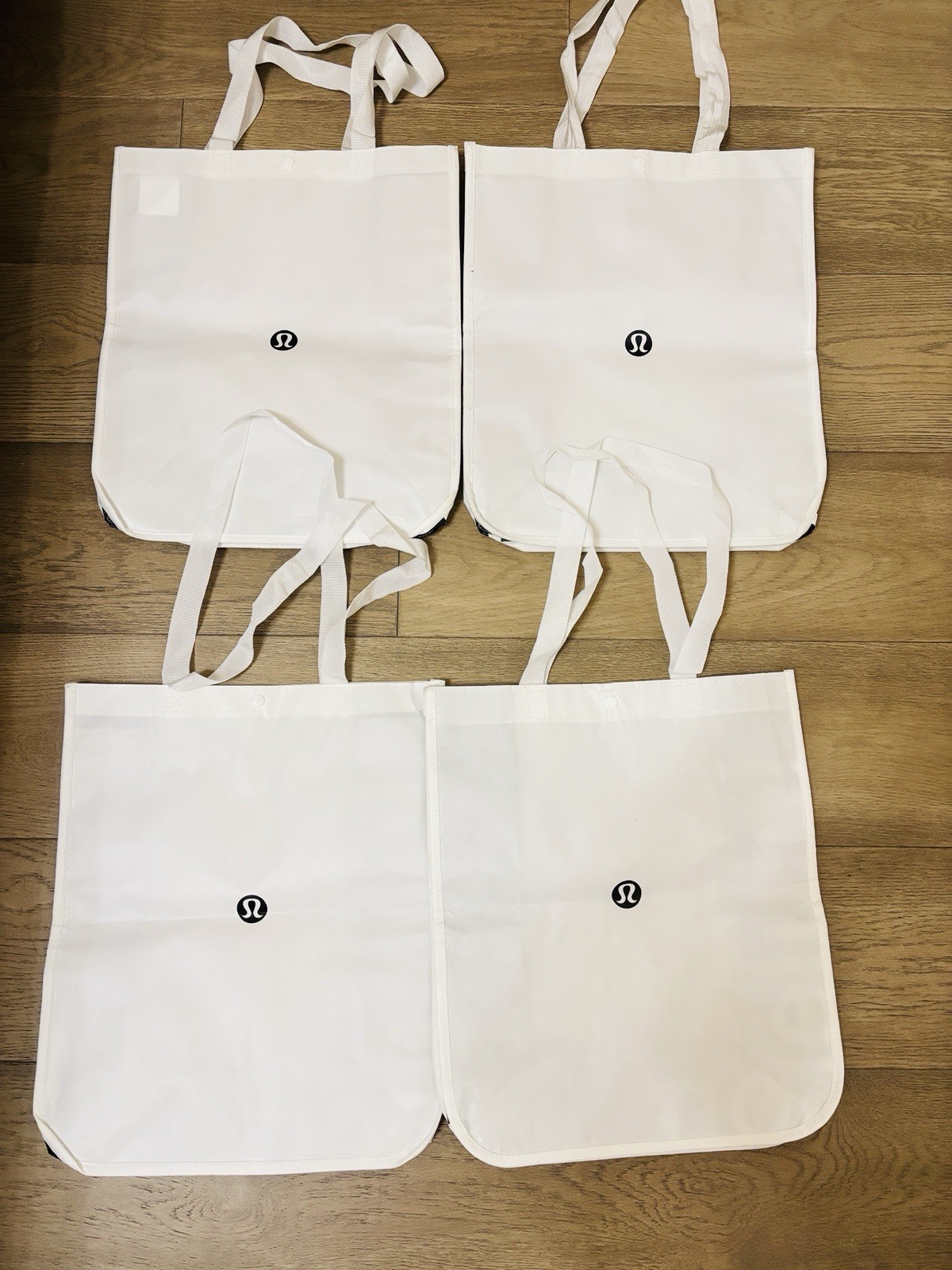 2025 Lululemon Large Reusable Shopping Tote Bag – 4 Pack white