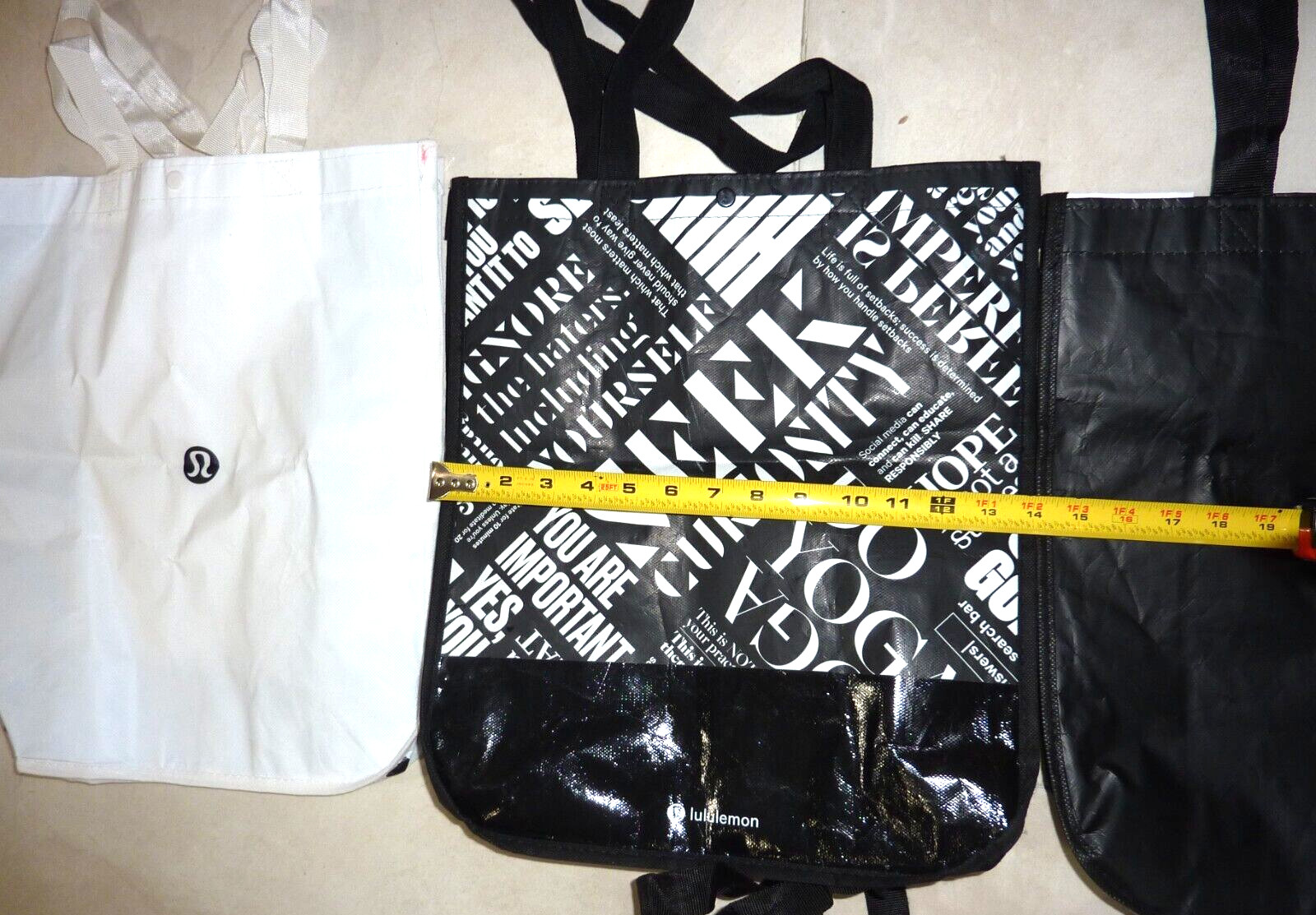 Lululemon Shopping Bags Reusable 3 BIG 1 SMALL Set of 4