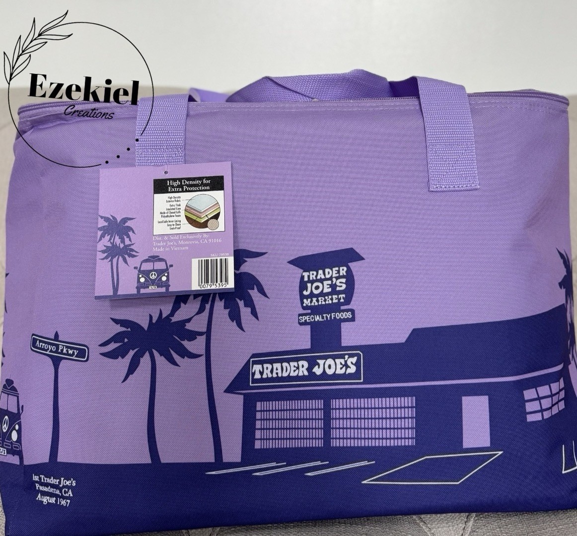 Trader Joe’s PURPLE Bag Set (1 Canvas & 1 Insulated) 💜 Free shipping New
