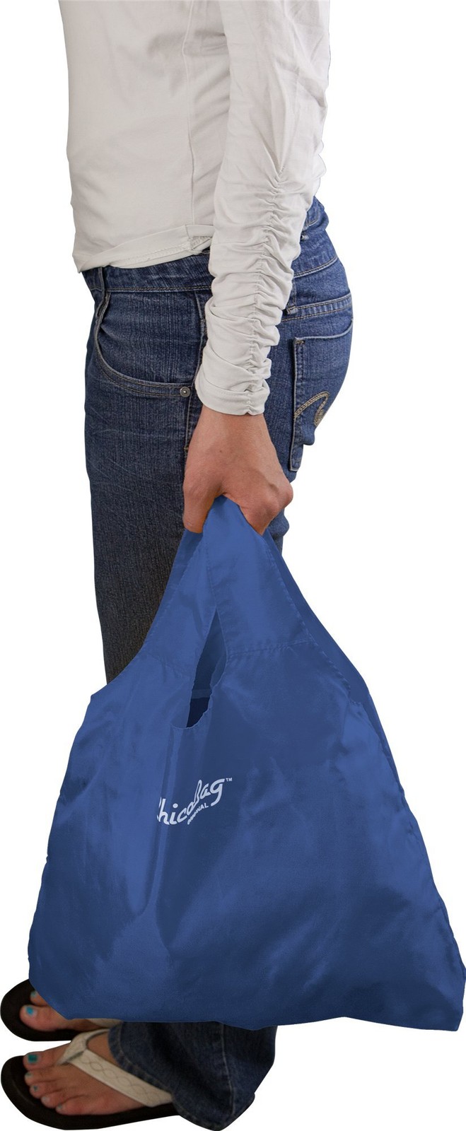 ChicoBag Original Compact Reusable Grocery Bag with Attached Pouch and Carabi…