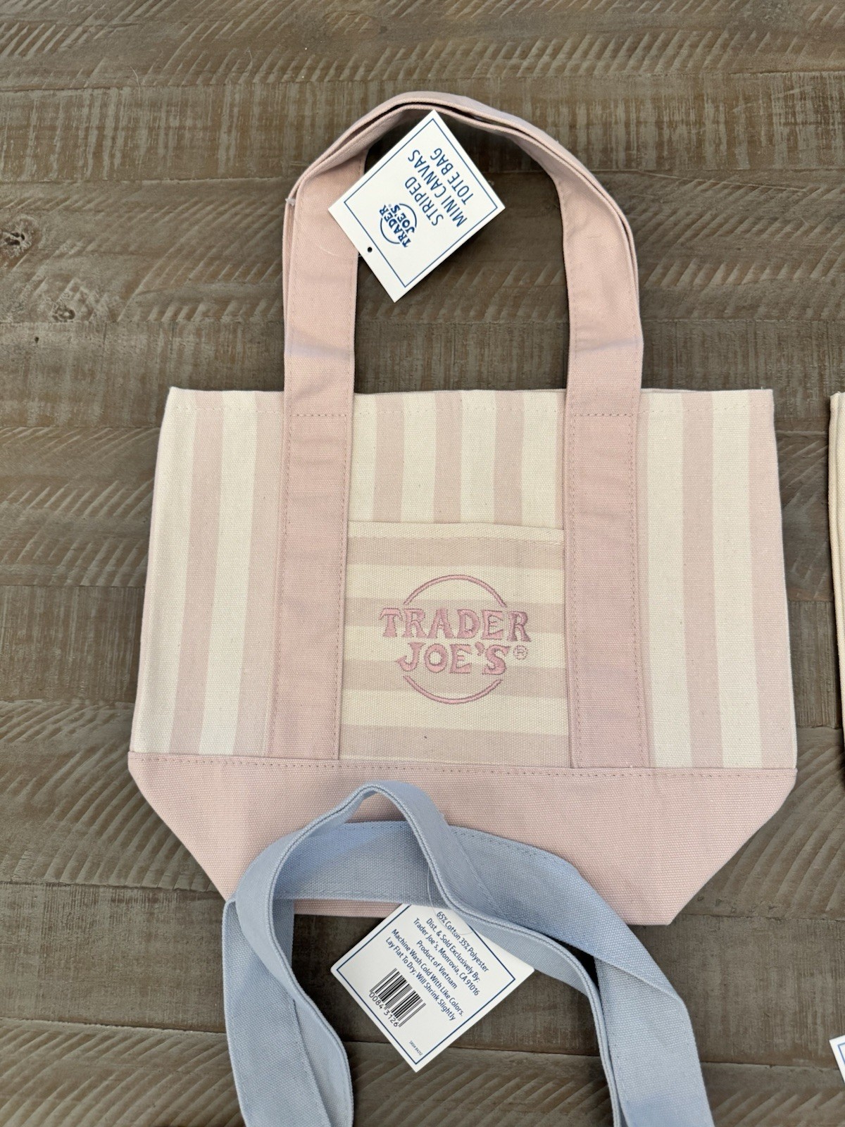 Trader Joe’s Striped Mini Canvas Reusable Tote Bags Set of 4