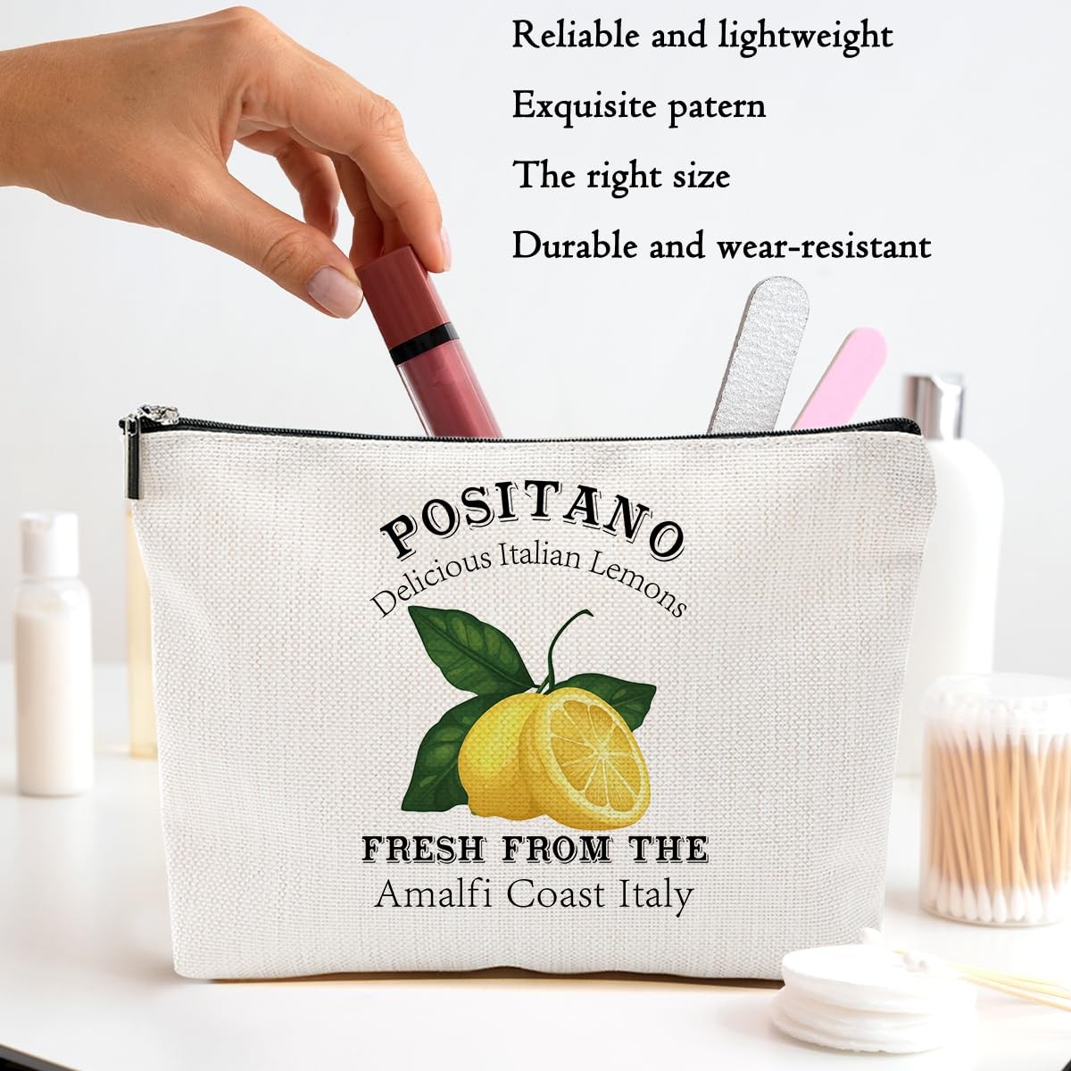 Lemon Bag Italy Travel Essentials Makeup 9.63 * 7.43 Inches, Multicolor087