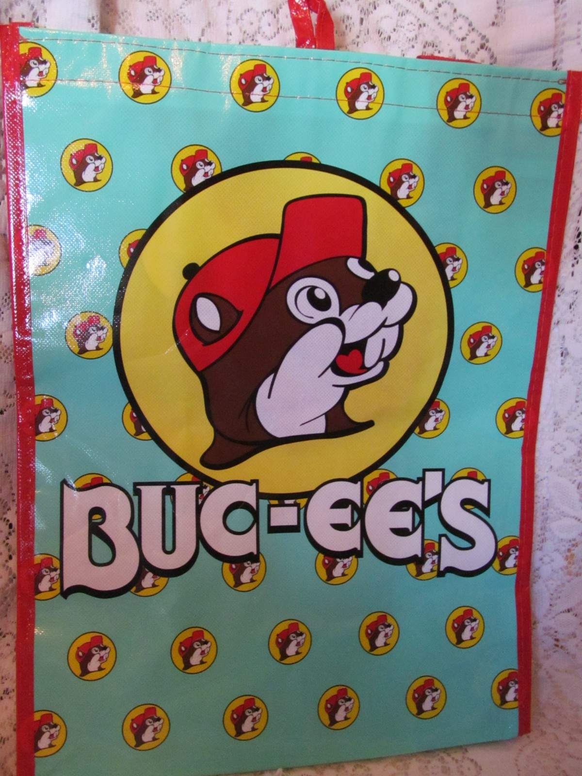 Buc-ee’s New Limited Edition Plastic Coated Reusable Tote Bag Beaver Logo