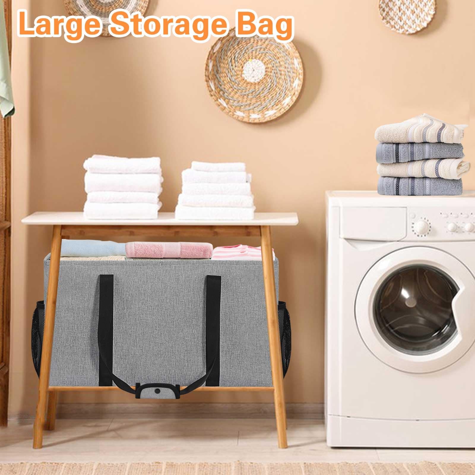Standing Reusable Grocery Bags with Metal Wire Frame & Hard Bottom, Extra Lar…