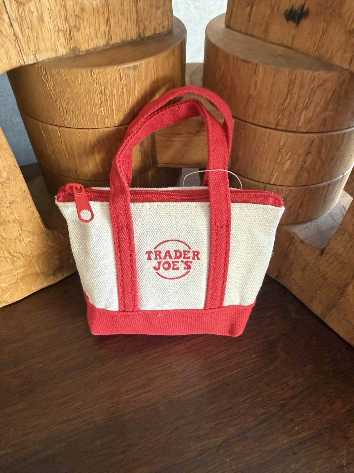 NWT 2025 Trader Joe’s Canvas Micro Tote 2 in 1 Reusable Grocery Bag in Red