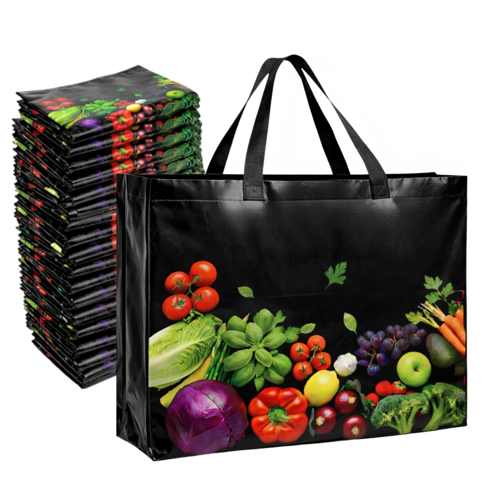 Reusable Grocery Bags Eco-Friendly Shopping Bags 13”x12.6”x7.25 Durable Recyc…