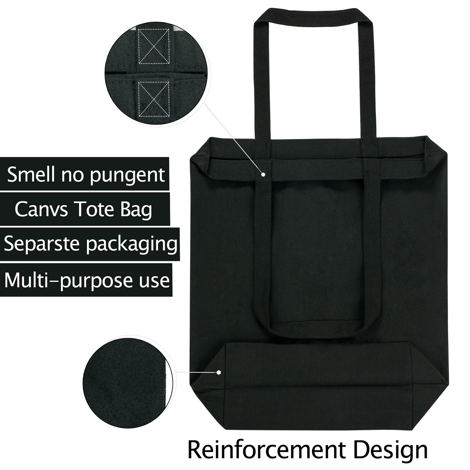 Canvas Tote Bags,2 Pcs Tote Bags Multi-Purpose Reusable Blank Canvas Bags Use…