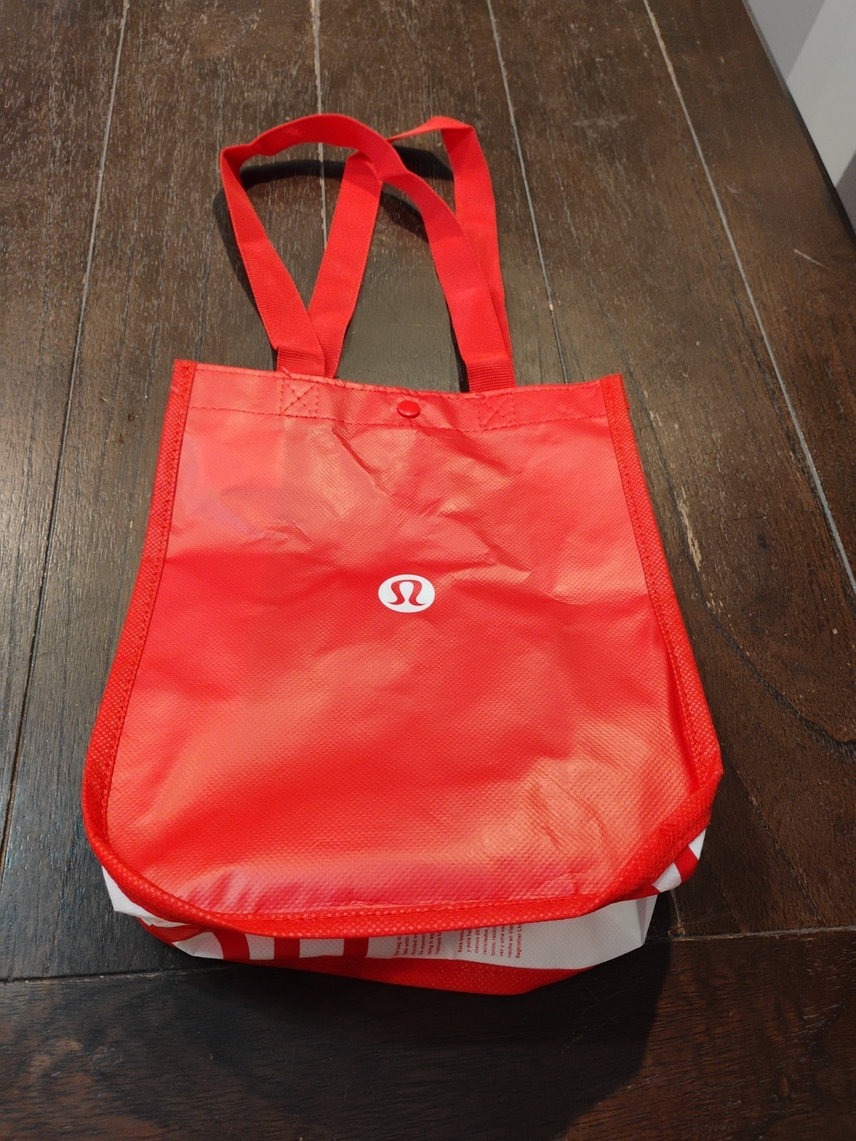 Reusable LULULEMON Shopping Tote Bag Fabric Handles Snap Closure