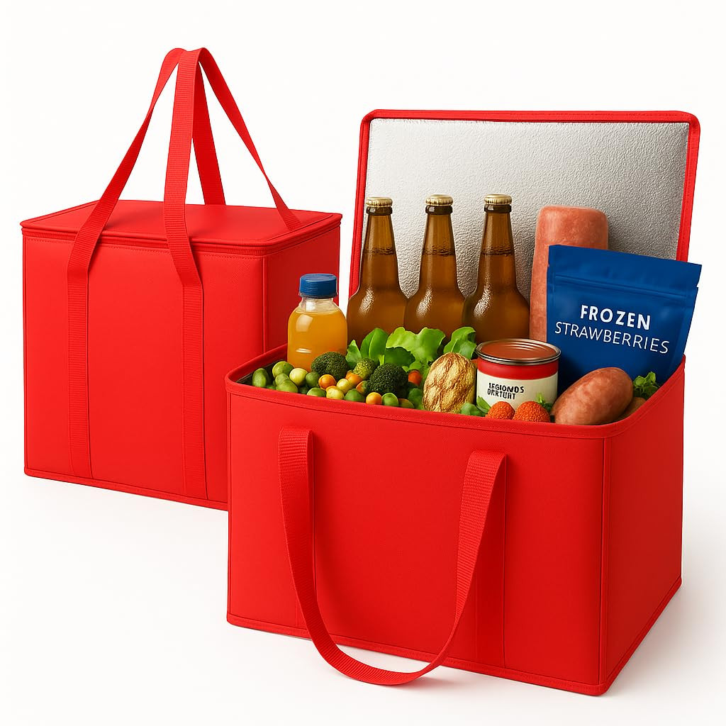 Paquete de 2 bolsas térmicas extragrandes para la compra