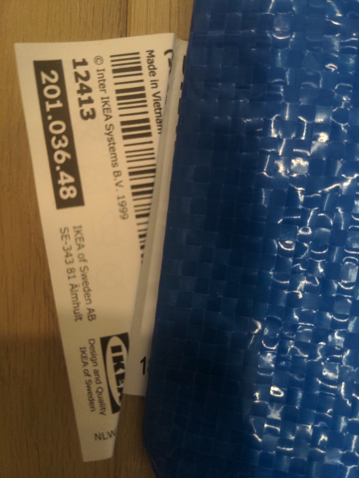 IKEA Brattby SMALL Bag Grocery Shopping Storage Tote Blue 10 x 10 inch NEW UNUSE