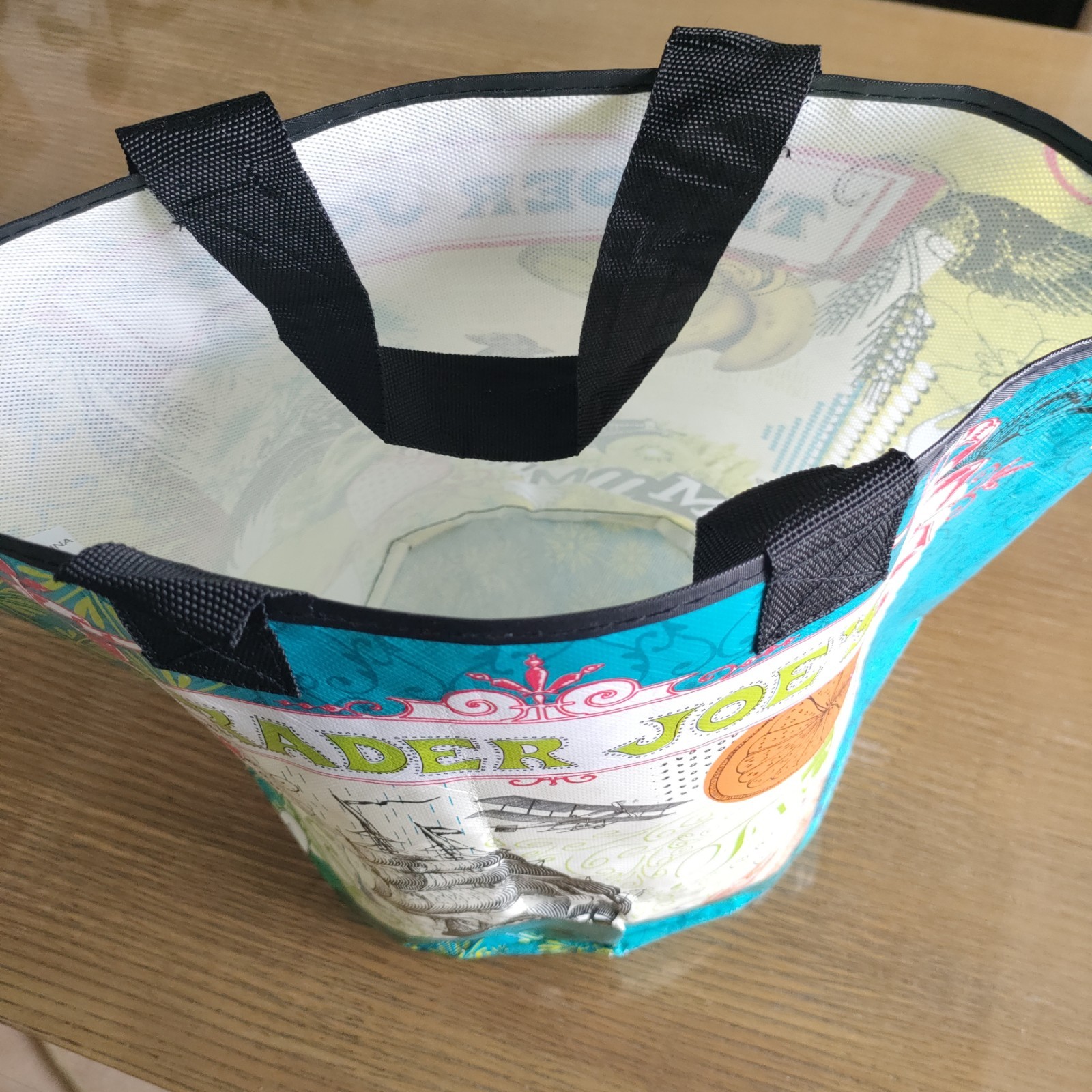 Vintage Trader Joe’s bucket tote Reusable shopping bag Round Bottom ship