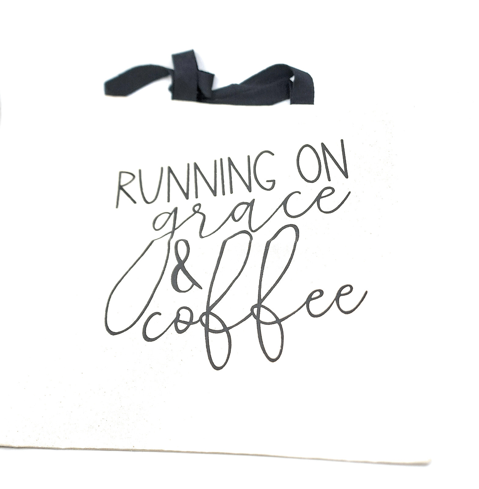 100% Cotton Canvas Totes Reusable Market Bag Printed with Sayings Grace + Coffee