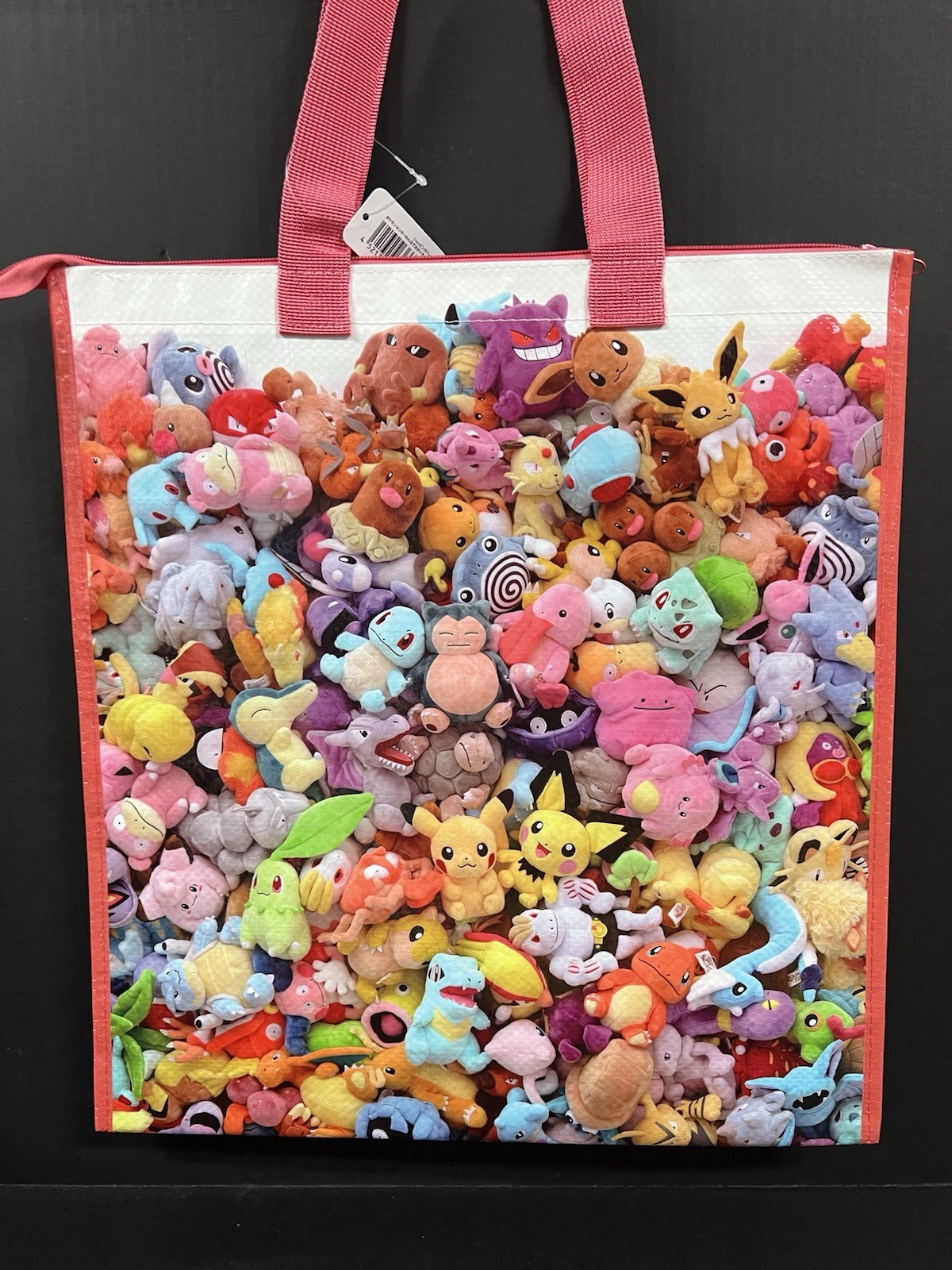 Pokemon Center Medium Zippered Reusable Vinyl Bag with Pokemon Characters NEW