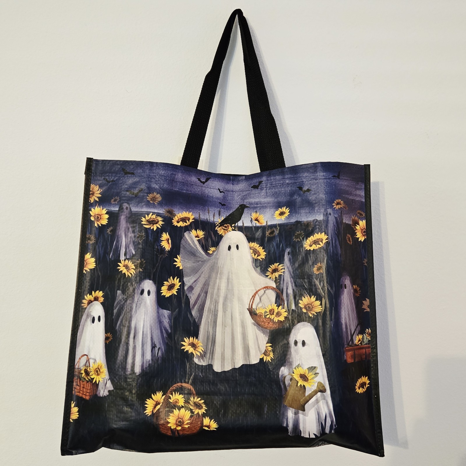 Halloween Ghosts Baskets Sunflowers Crow Bats Shopping Bag New T.J. TJMaxx