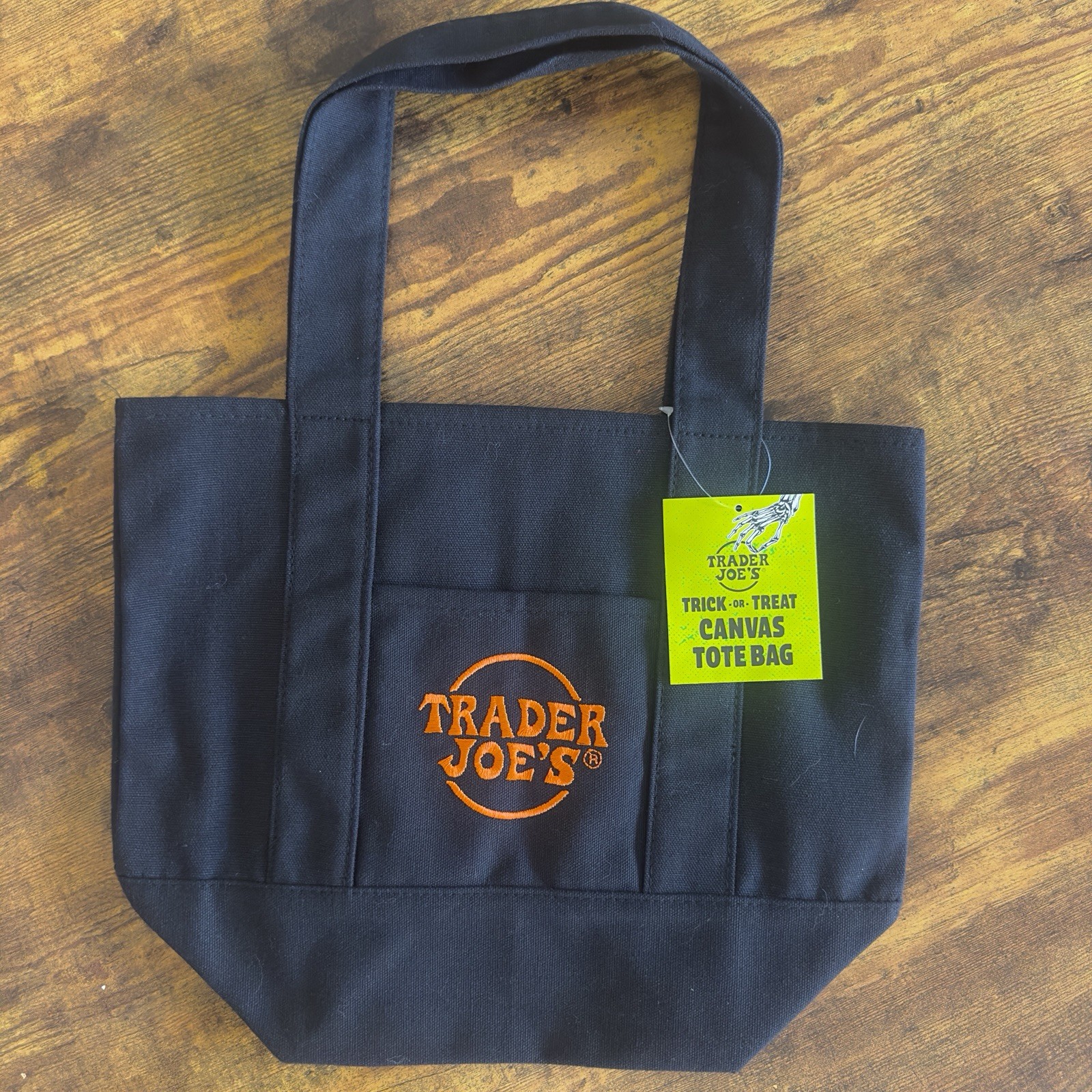 Trader Joe’s *2025 Halloween* Mini Black/Orange Reusable Canvas Tote Bag