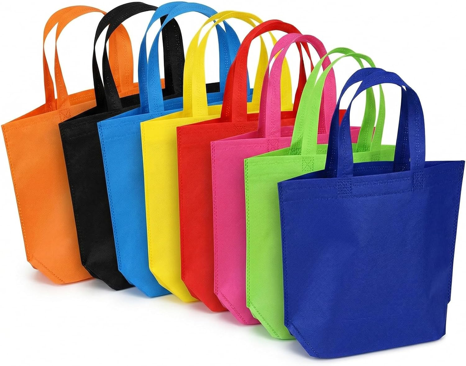24 Pack Reusable Gift Bag with Handles, 13″ Goodie Treat Bags 8 Colors for Birth