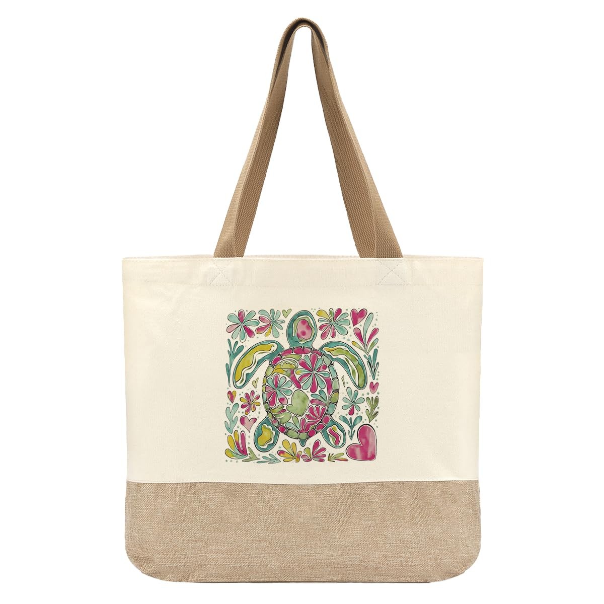 Sea Turtle Summer Beach Bag for Women, Large Beach Tote Bag, Ocean Lover Aest…