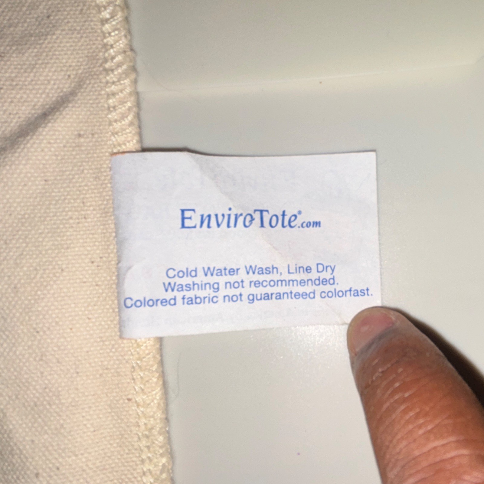 EnviroTote Small Canvas Reusable Tote Bag Beige Graphic Print Rare Book School