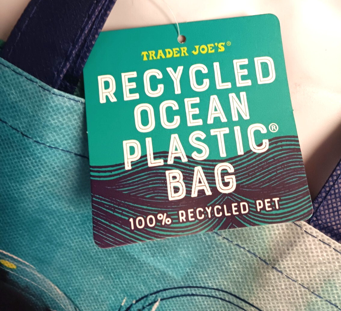 Trader Joe’s Recycled Ocean Plastic Bag 125 Uses Clown Fish Octopus Submarine