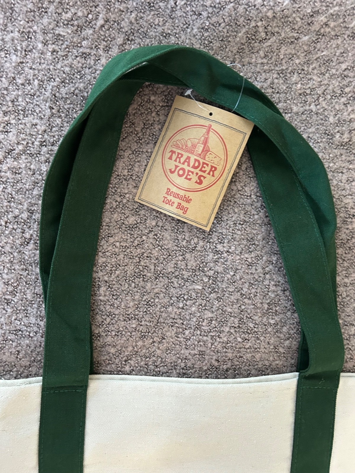 Trader Joe’s Tote Canvas Reusable Heavy Cotton Basic Style Shopping Green / New