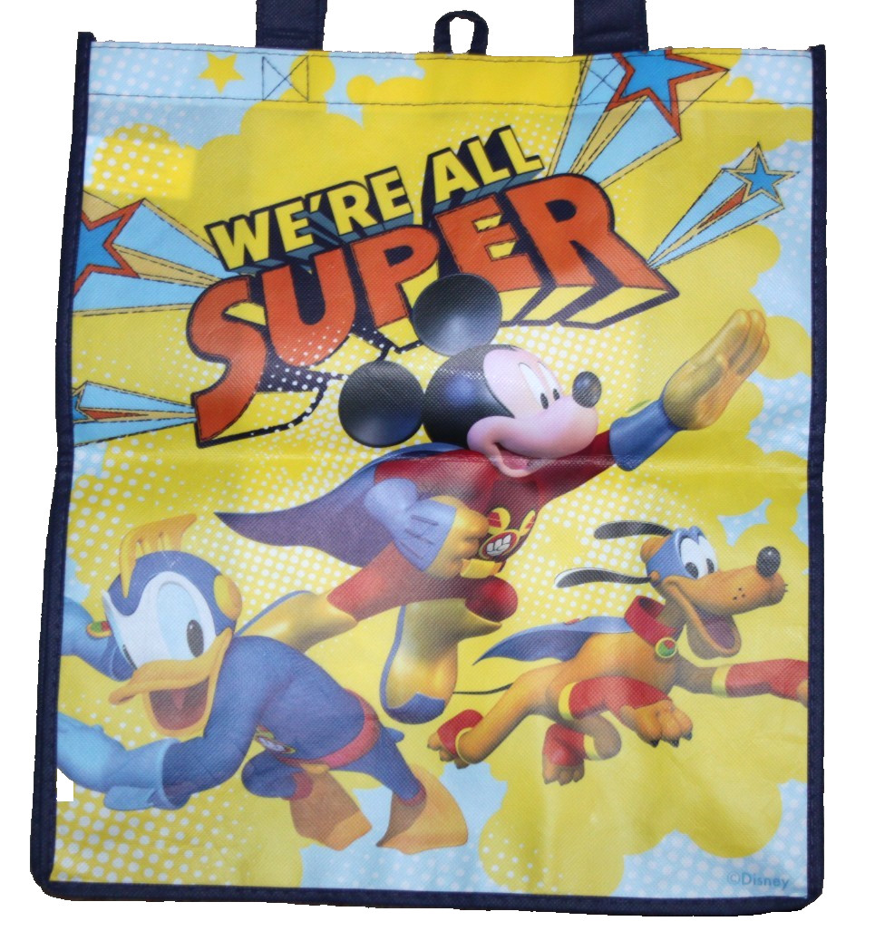 Disney Mickey Mouse Donald Duck Pluto We’re Super Reusable Eco Shopping Tote Bag