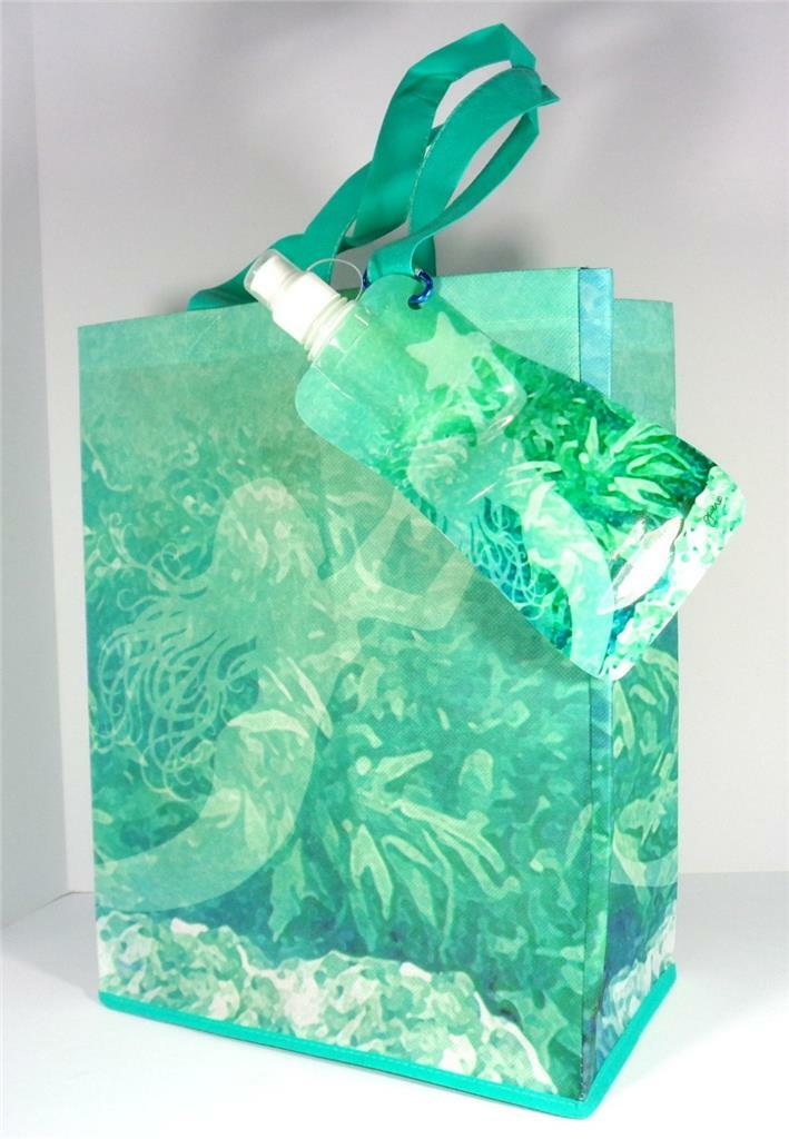NAUTICAL MERMAID STARFISH SEA LIFE RECYCLED MATERIAL BEACH BAG & WATER BOTTLE