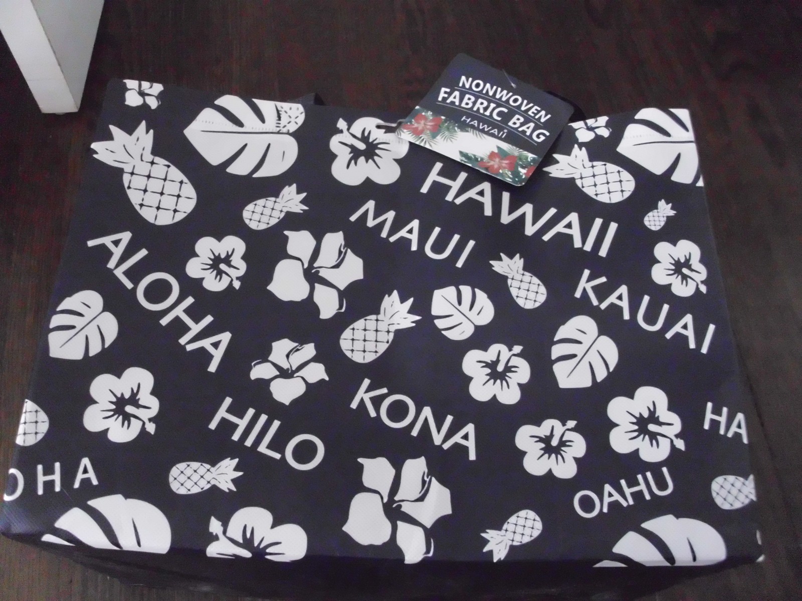 Hawaiian Non-Woven Eco Reusable Fabric Tote Bag, 13”x12”x8”