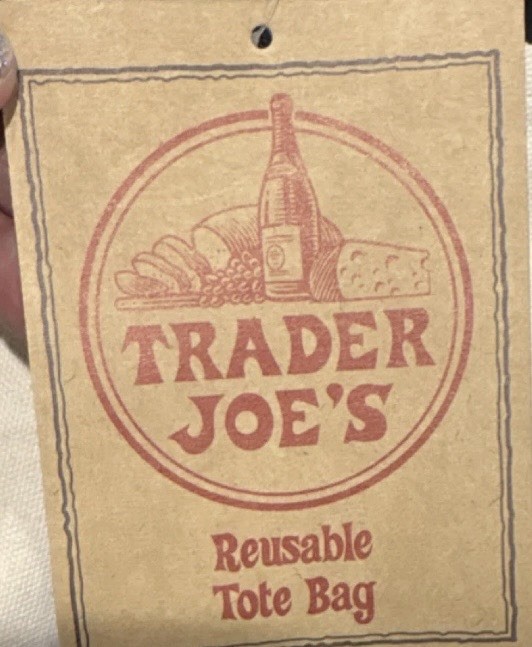 New Trader Joe’s Canvas Tote Bag – Large Classic Navy & Cream – NWT