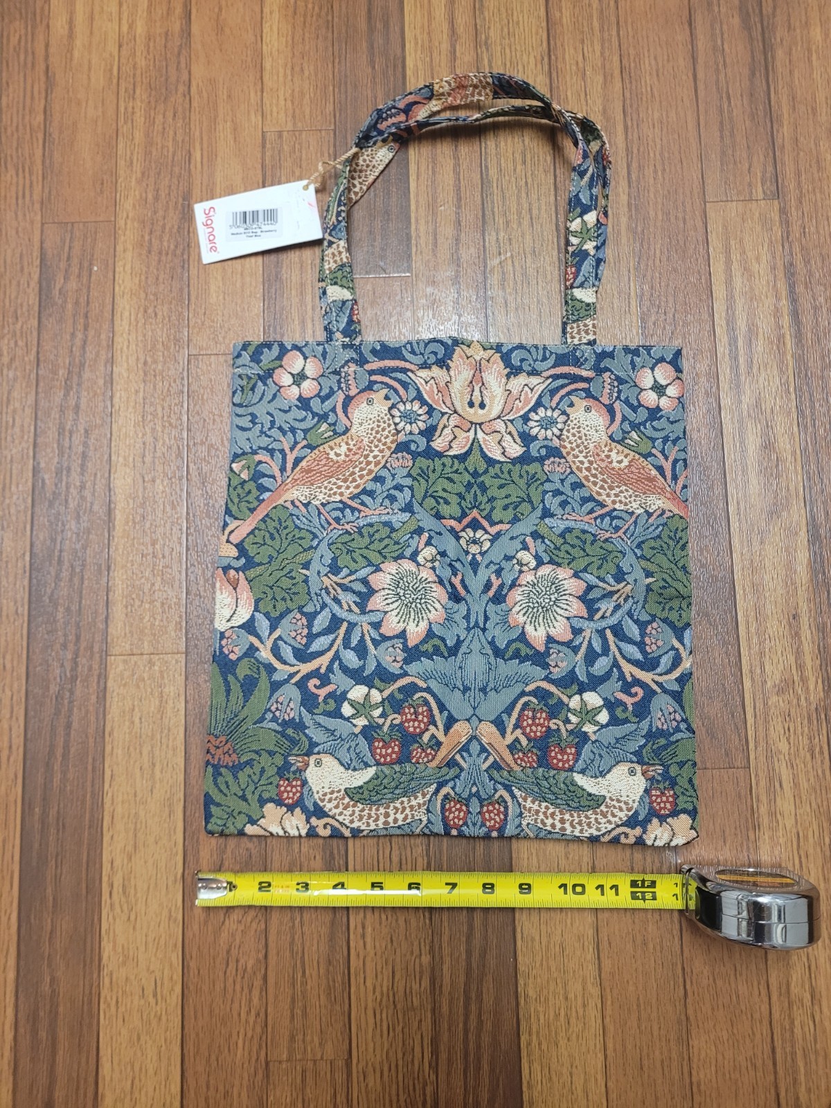 William Morris Strawberry Thief Pattern Blue Flat Bag/Tote Canvas Foldable