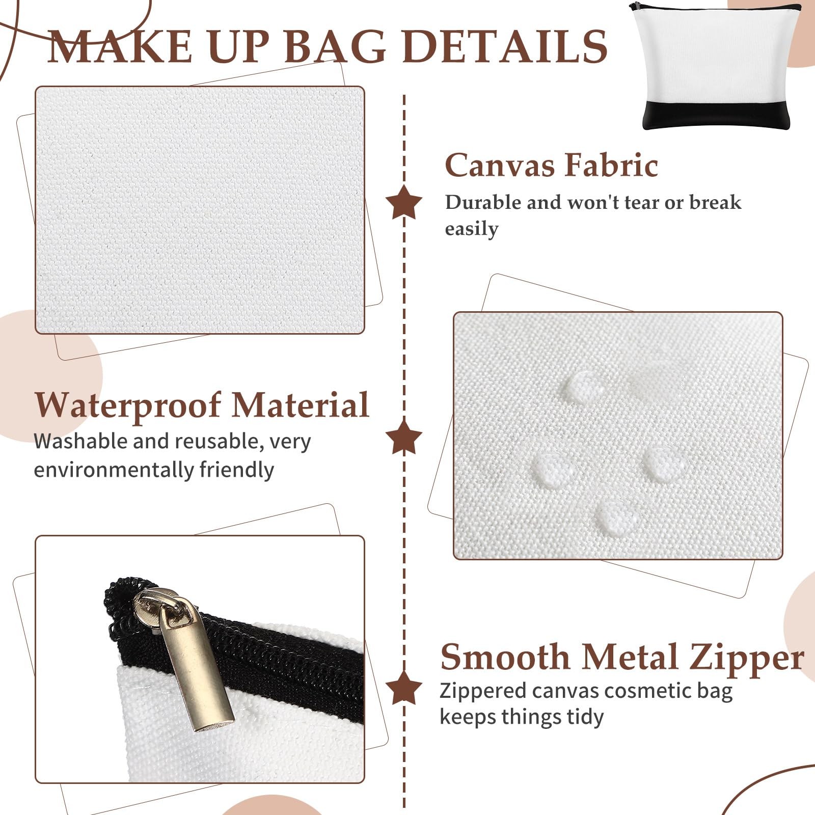 20 Pcs Large Blank Canvas Tote Bags and Makeup Bags Blank Reusable Grocery Lu…